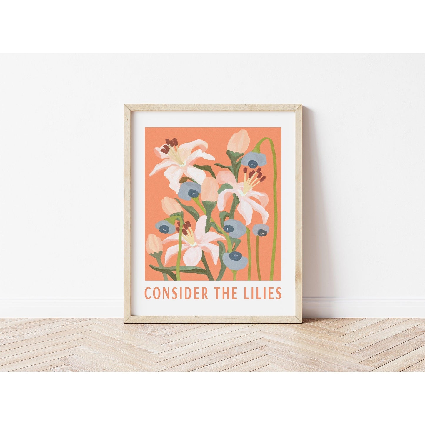 Bible Verses Art CONSIDER THE LILIES I