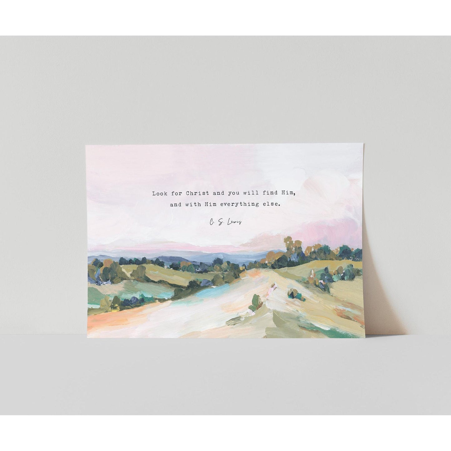 C S Lewis Quote "Look for Christ" - Contemporary Christian Wall Art
