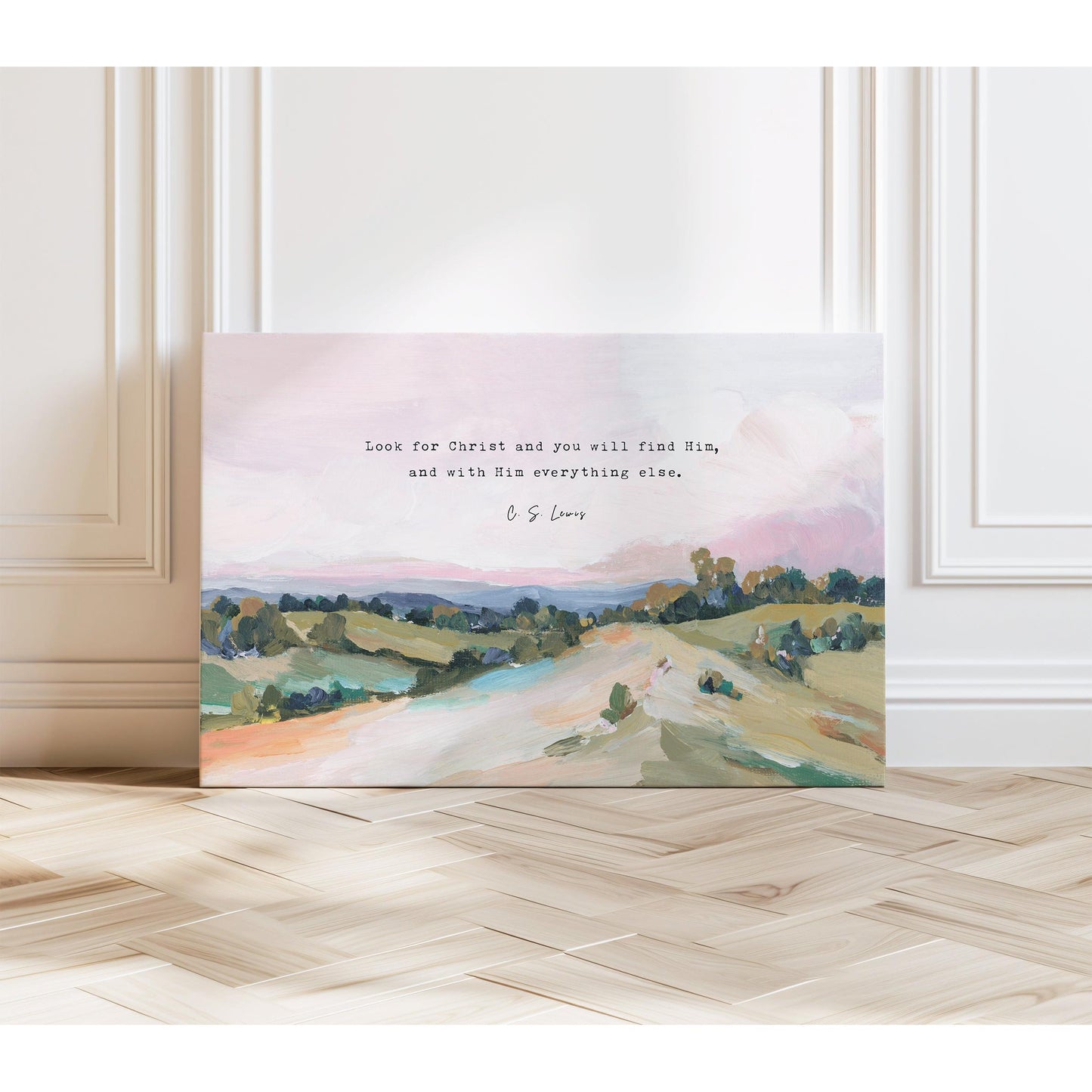 C S Lewis Quote "Look for Christ" - Contemporary Christian Wall Art