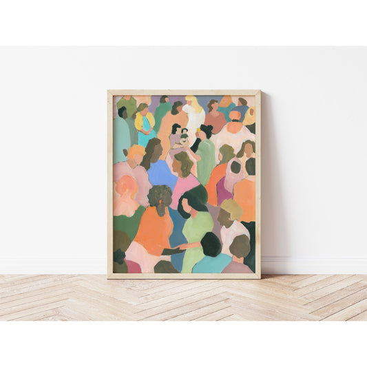 Christian Art | Diverse Church Fellowship Acrylic Painting