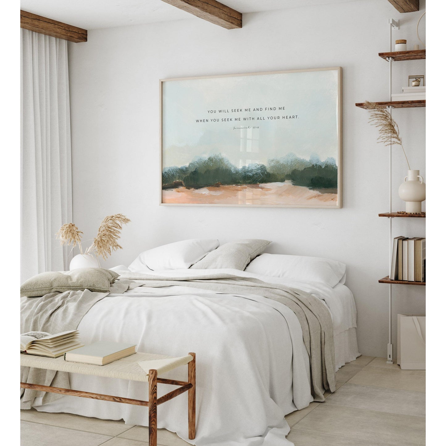 Christian Art - Landscape with Bible Verse Jeremiah 29:13 "Seek and Find"