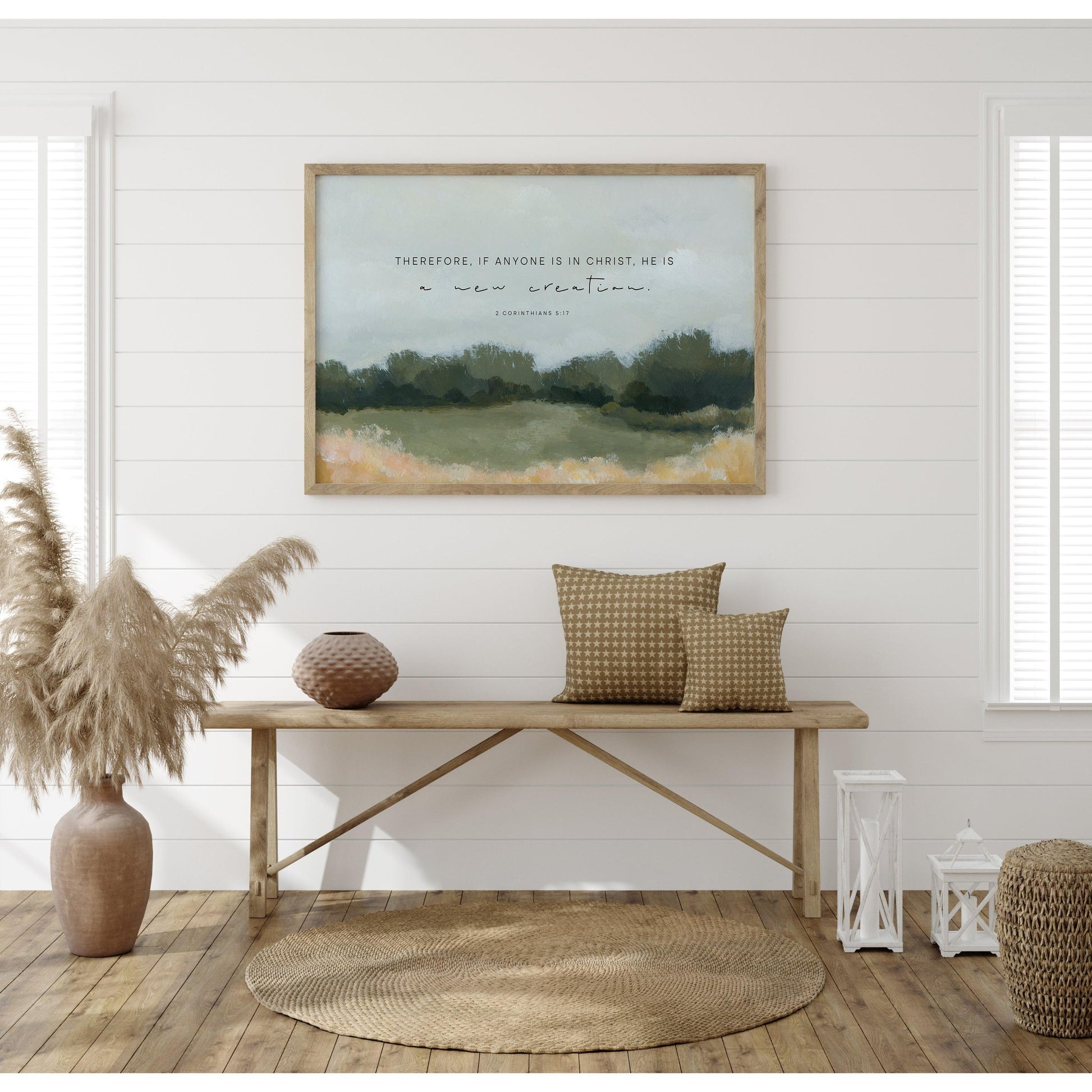Christian Art - Landscape with Bible Verses - 2 Corinthians 5:17