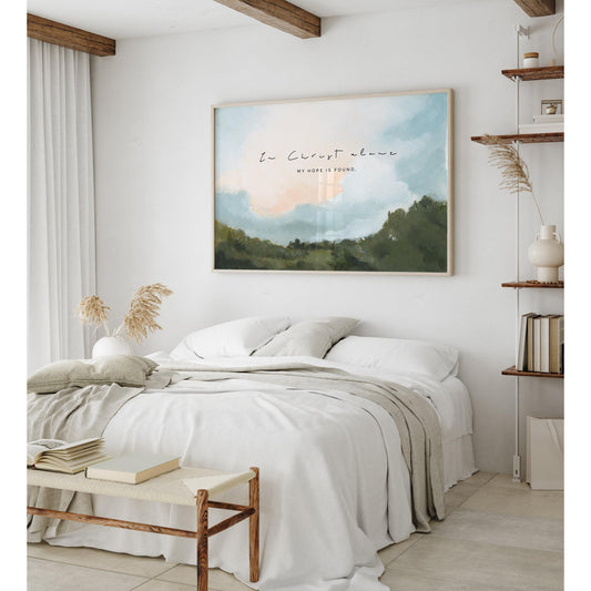 Christian Wall Art - Landscape with Hymn "In Christ Alone"