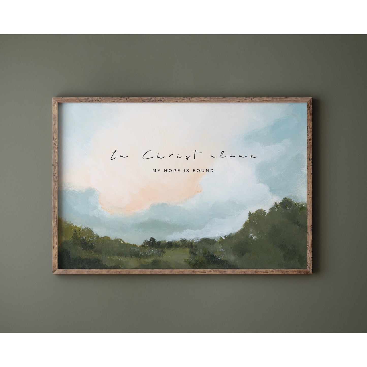 Christian Wall Art - Landscape with Hymn "In Christ Alone"