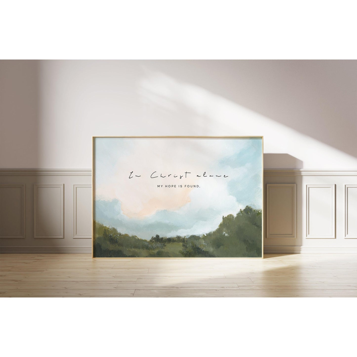 Christian Wall Art - Landscape with Hymn "In Christ Alone"