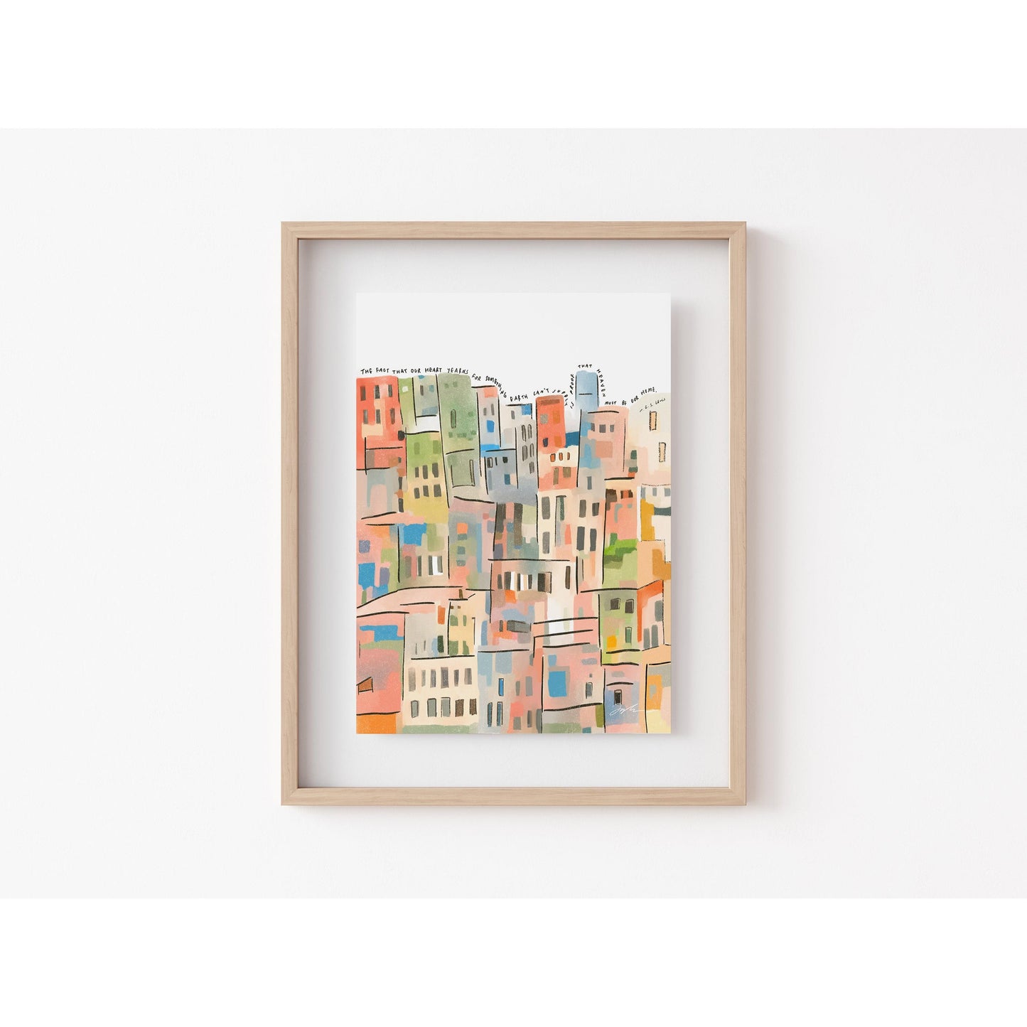 Christian Wall Art with C S Lewis Quote "Heavenly Home"