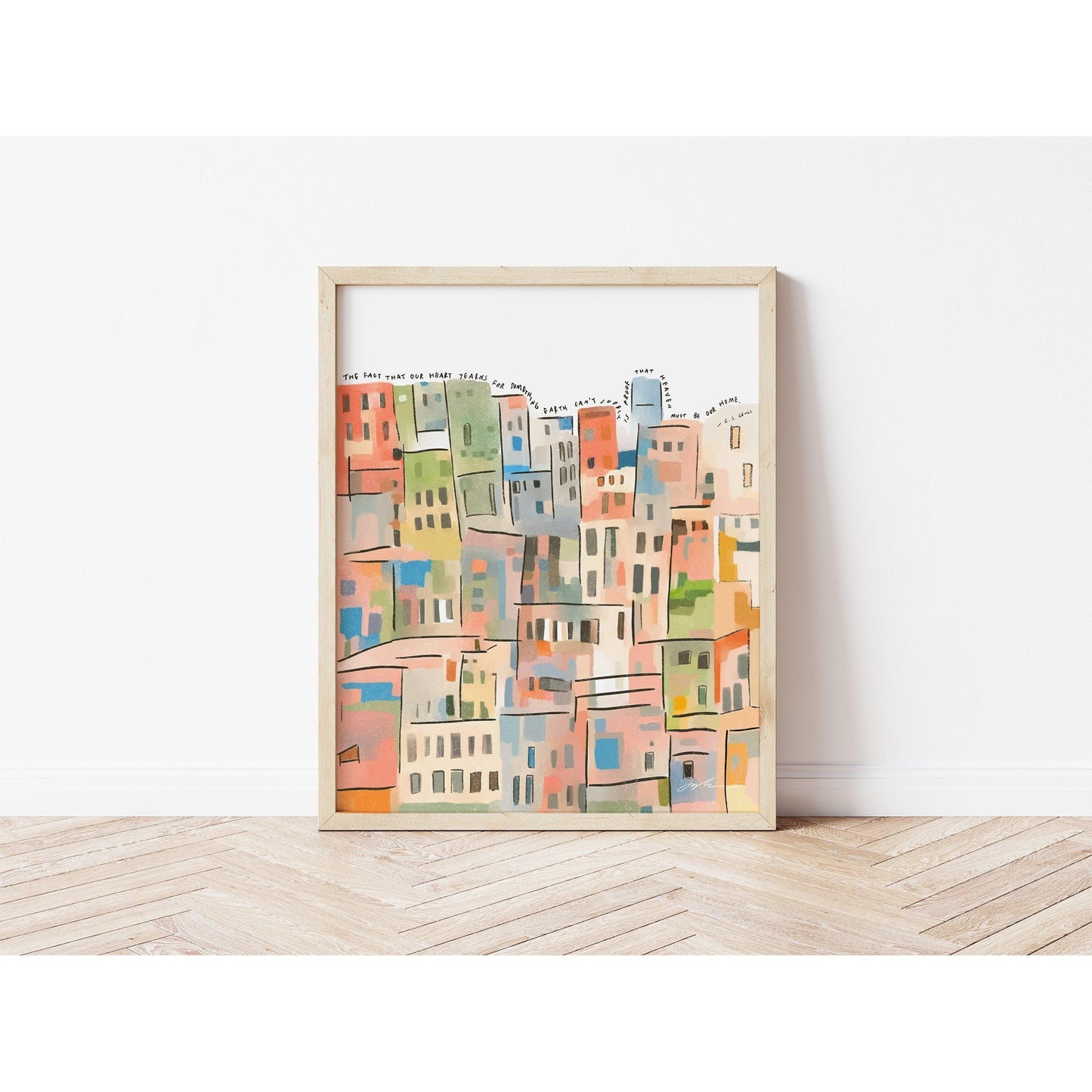 Christian Wall Art with C S Lewis Quote "Heavenly Home"