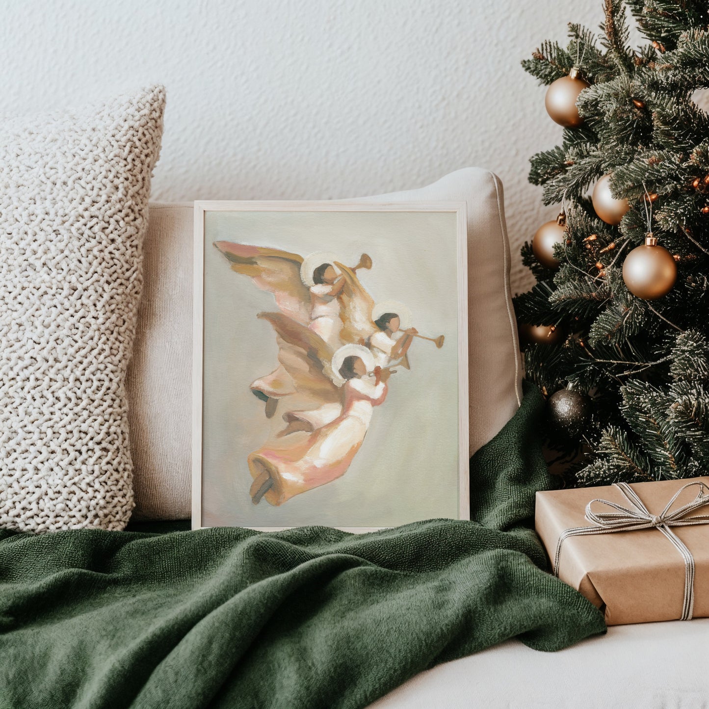 Christian Christmas Wall Art “Angels Rejoice” | Perfect Holiday Gift & Seasonal Decor