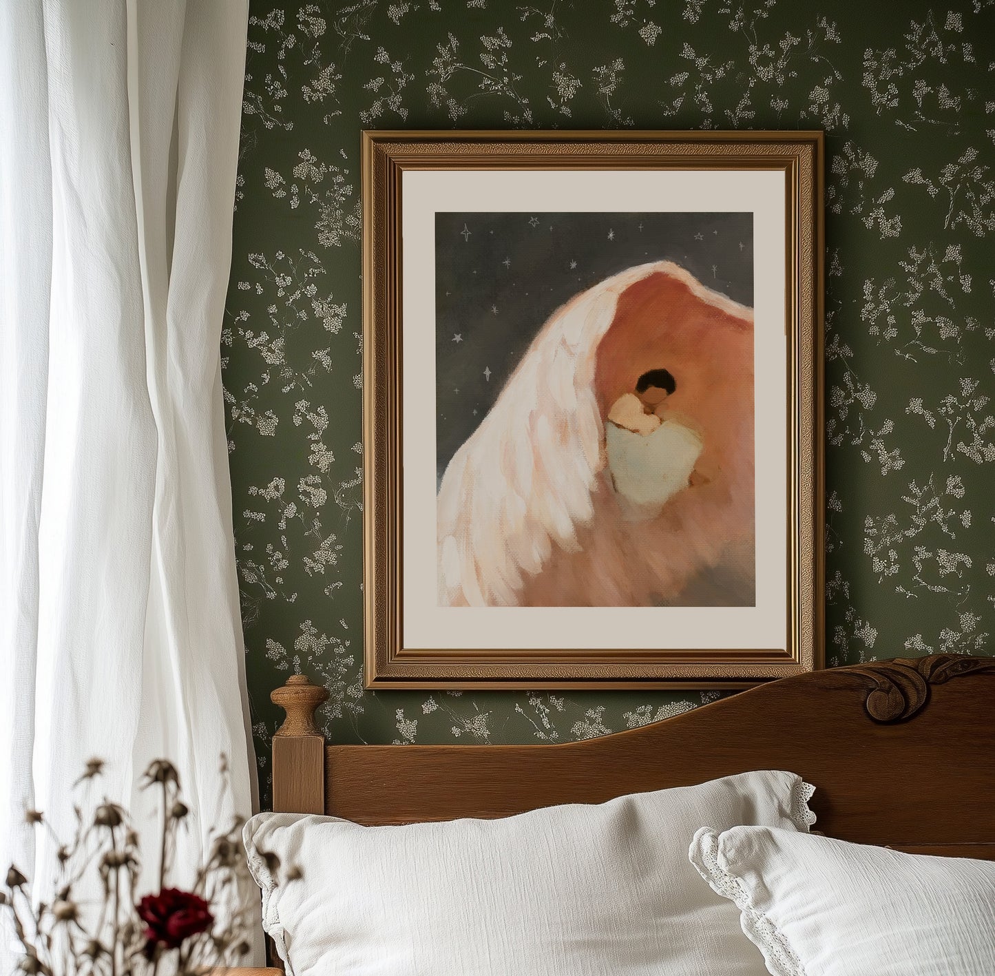 Psalm 91 wall art for baby room about refuge under His wings