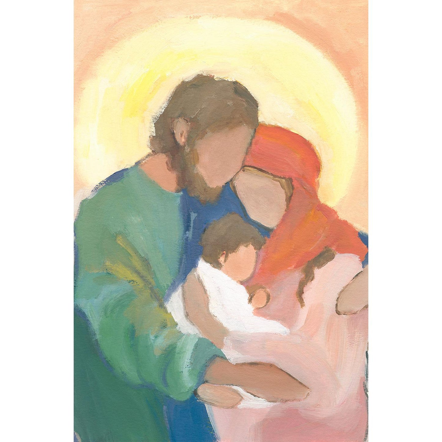 Christian Christmas Wall Art — Vibrant Holy Family Art Print "Held in Love"