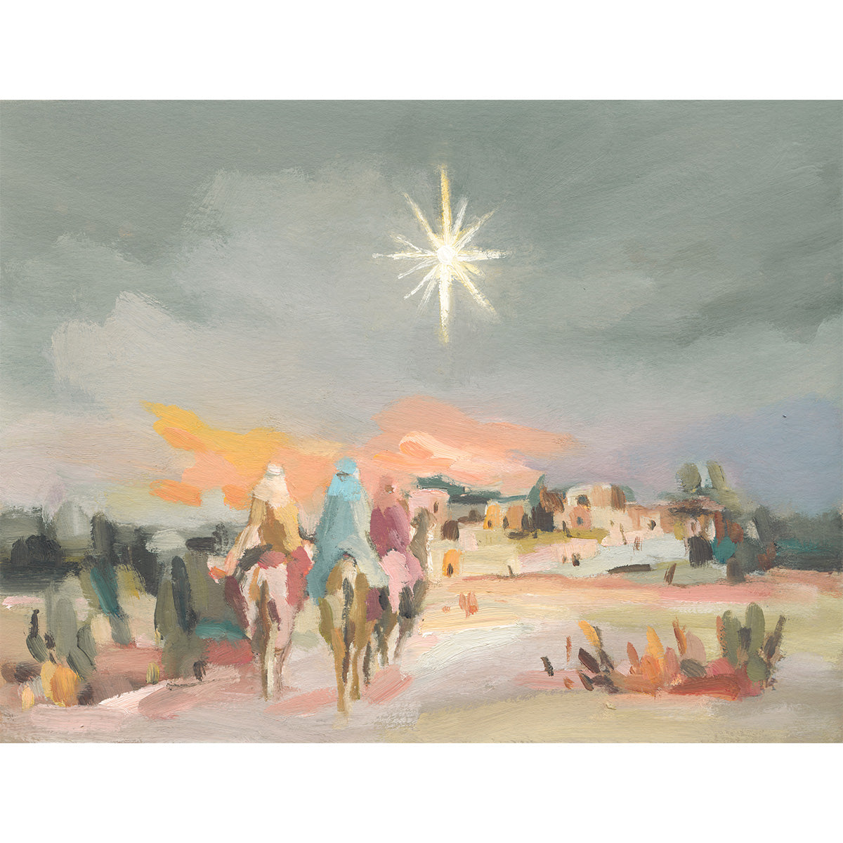 Christmas Wall Art — Three Wise Men Journey Following the Star "The Long Way to the Light"