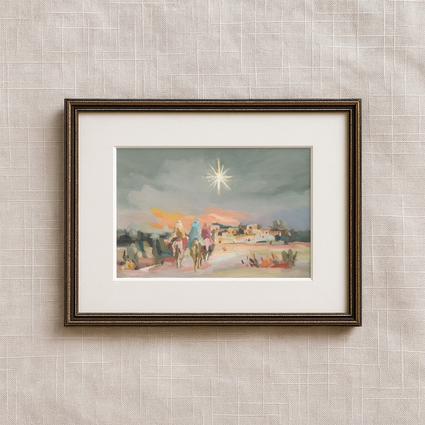 Christmas Wall Art — Three Wise Men Journey Following the Star "The Long Way to the Light"