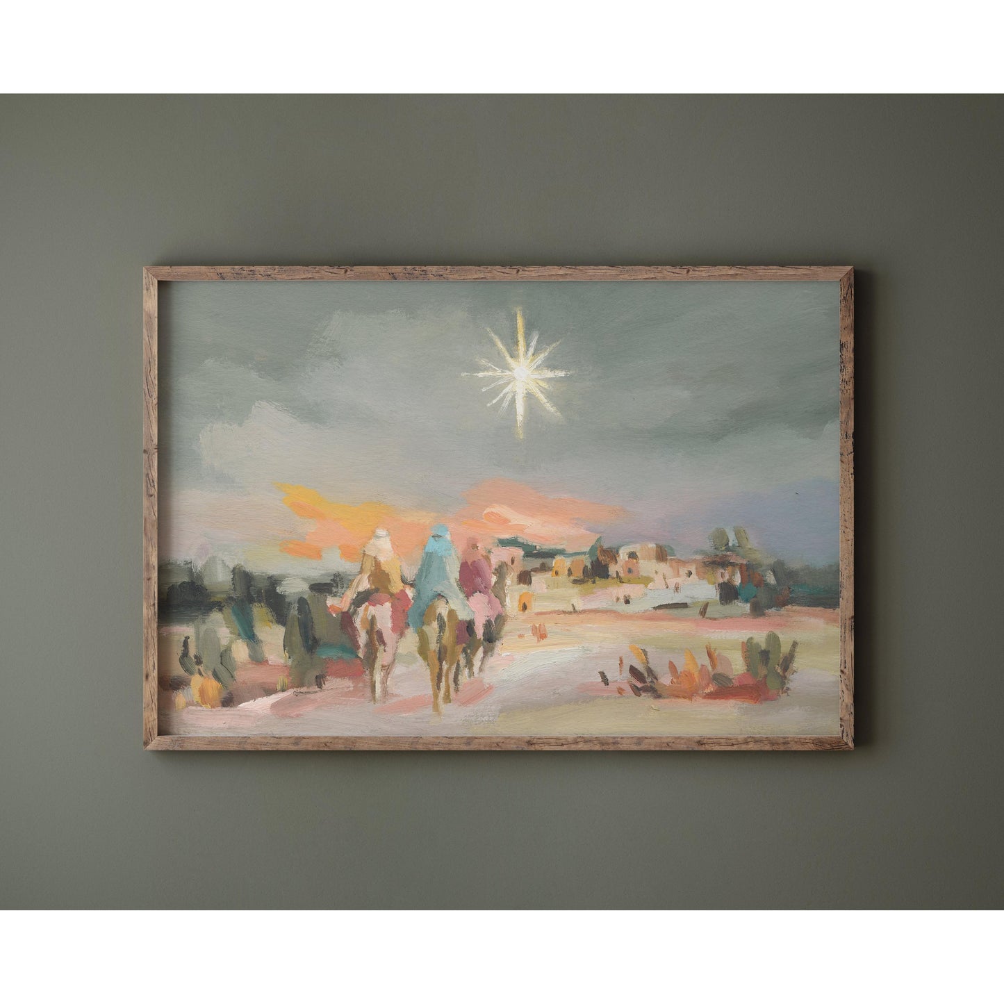 Christmas Wall Art — Three Wise Men Journey Following the Star "The Long Way to the Light"
