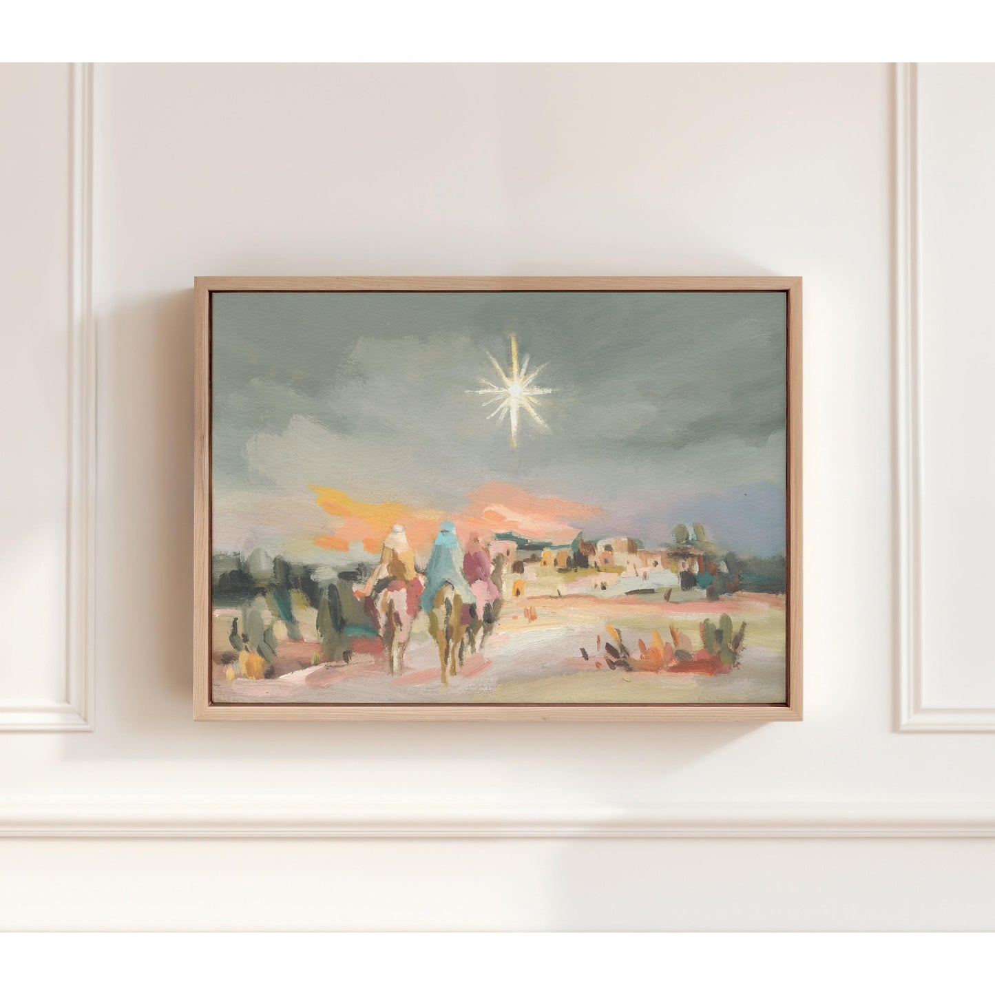 Christmas Wall Art — Three Wise Men Journey Following the Star "The Long Way to the Light"
