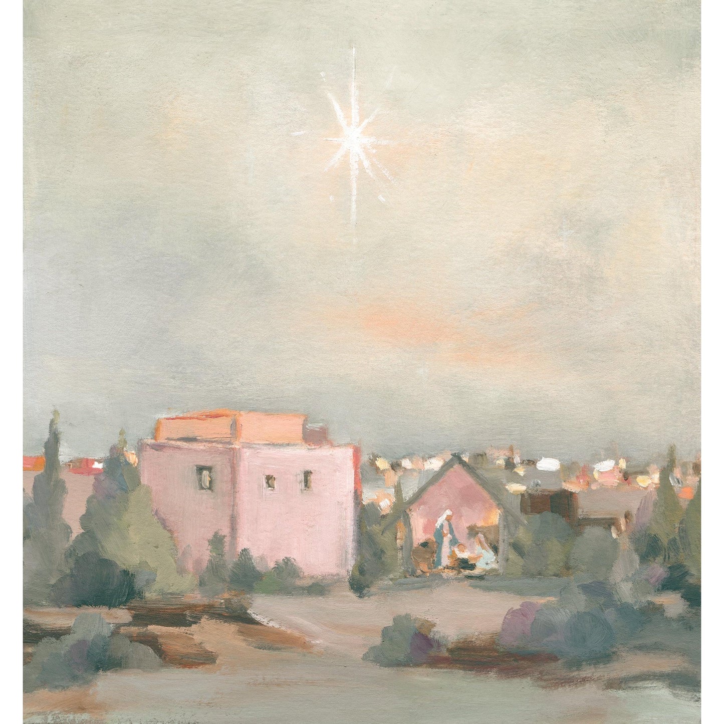 Christian Wall Art — Nativity Night Scene of Bethlehem | Modern Classic Christmas Decor