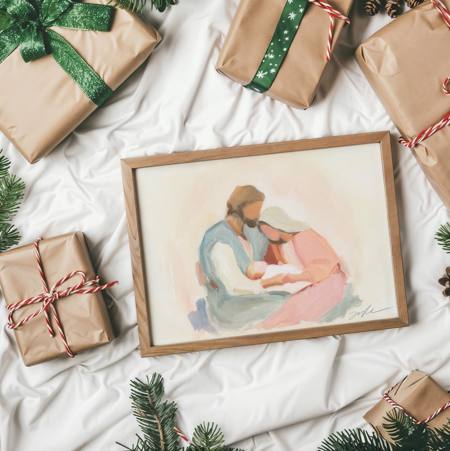 Christian Christmas Wall Art — Intimate Holy Family | Perfect Holiday Home Decor & Gift