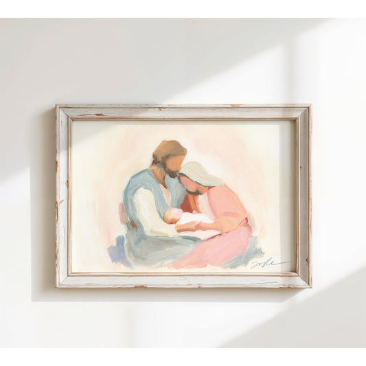 Christian Christmas Wall Art — Intimate Holy Family | Perfect Holiday Home Decor & Gift