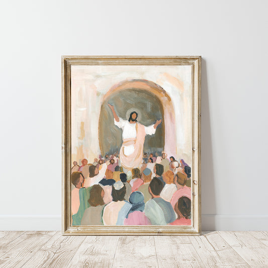 Jesus Teaching the Crowd | Modern Christian Wall Art | “Not Like the Others”