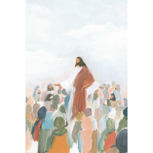 Modern Christian Art - Jesus Teaching the Crowd Painting