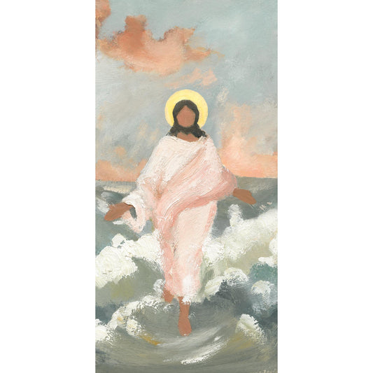 Christian Wall Art for Faith-Based Homes - Jesus Walking on Water Art "Above the Waves"