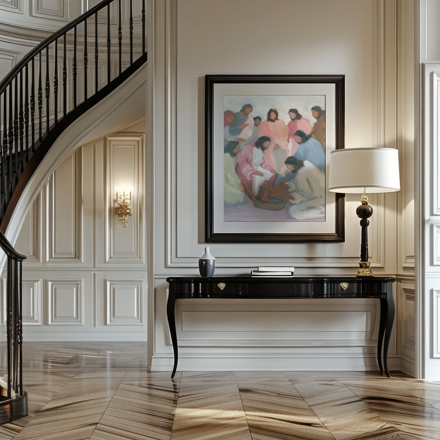 Modern Christian Wall Art Print | Jesus Washing Disciples’ Feet | "The Servant Master"