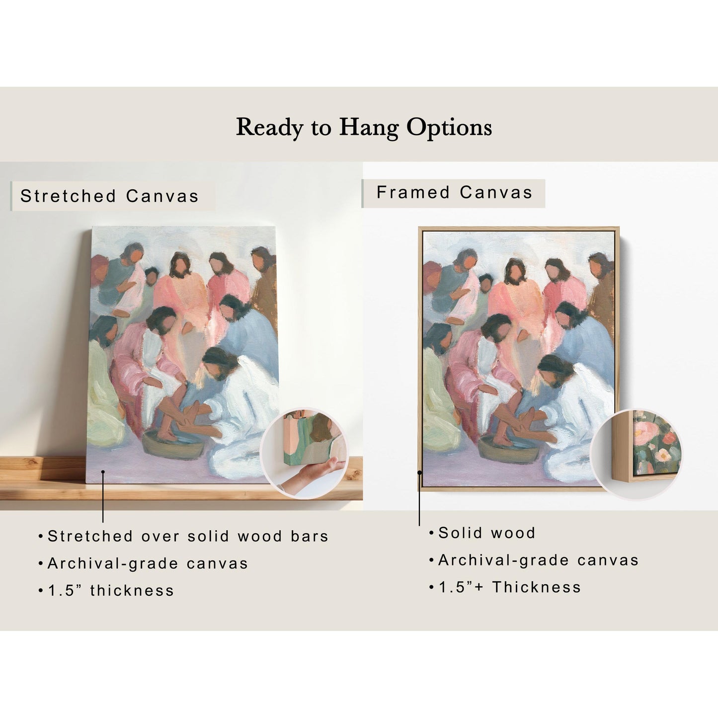 Modern Christian Wall Art Print | Jesus Washing Disciples’ Feet | "The Servant Master"