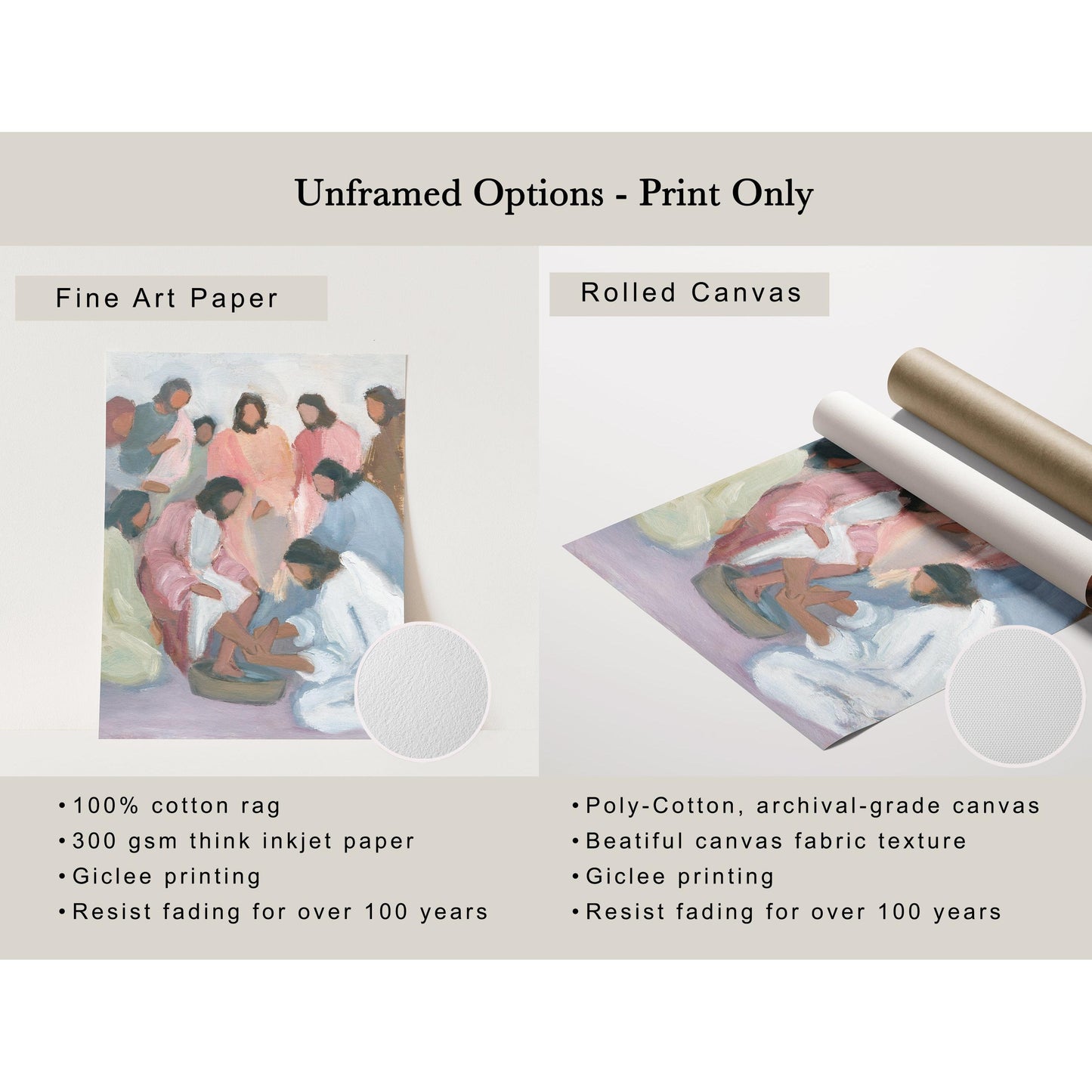 Modern Christian Wall Art Print | Jesus Washing Disciples’ Feet | "The Servant Master"