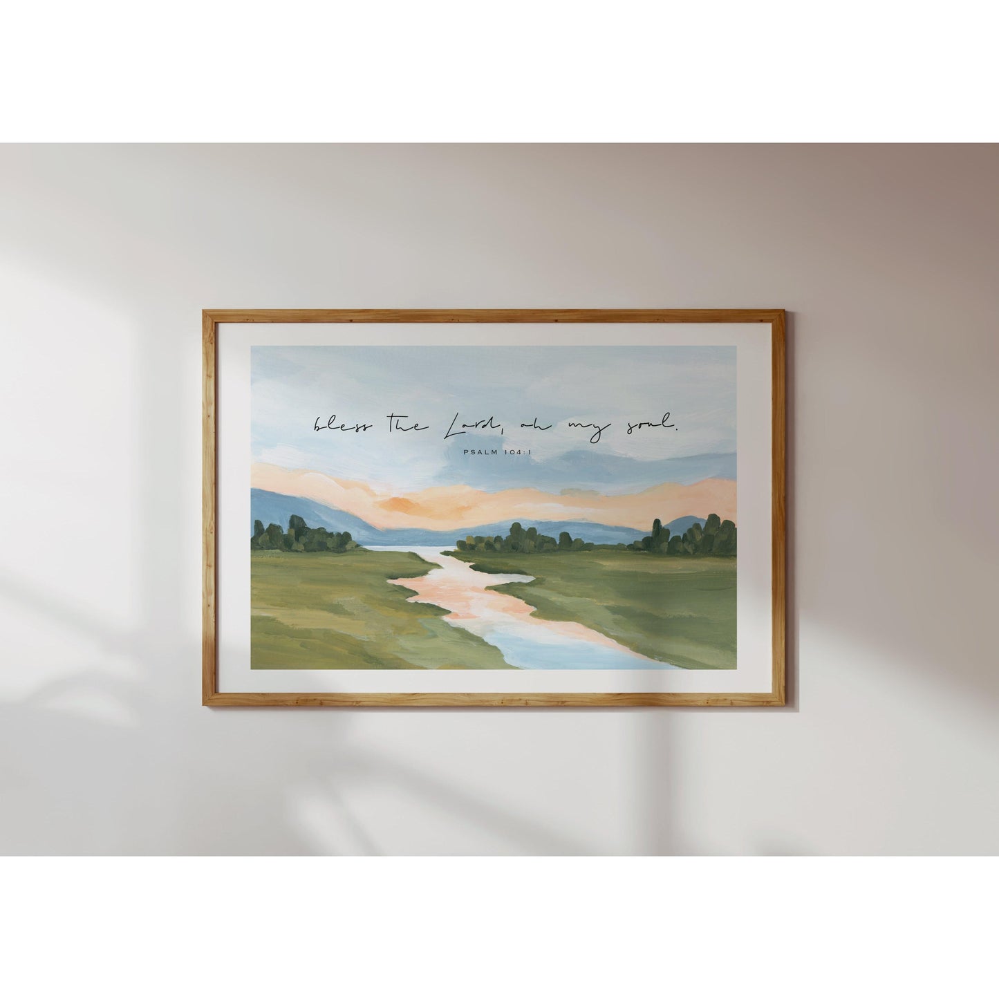 Large Christian Art - Landscape with Bible Verse Psalm 103:1