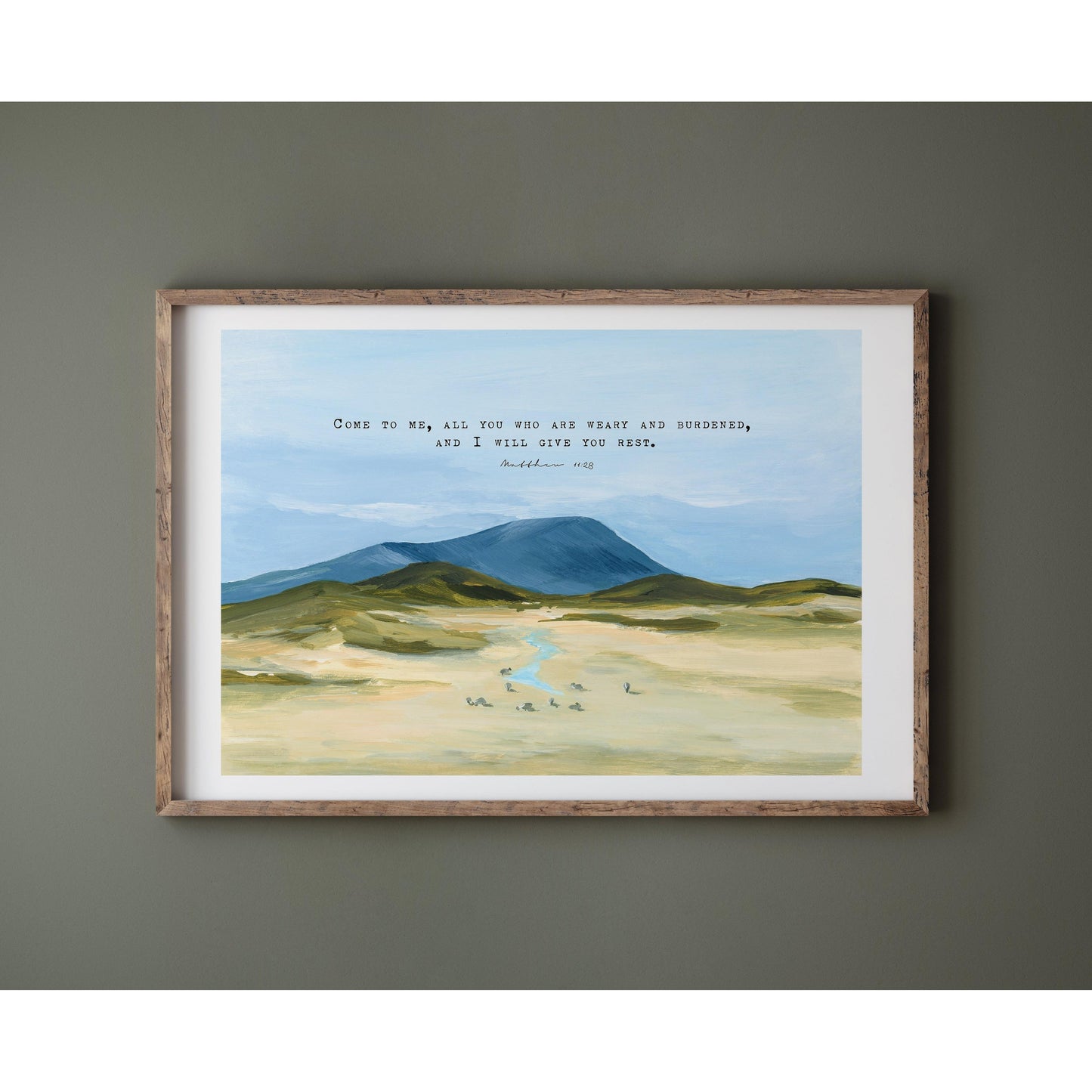 Large Christian Art - Landscape with Scripture Matthew 11:28