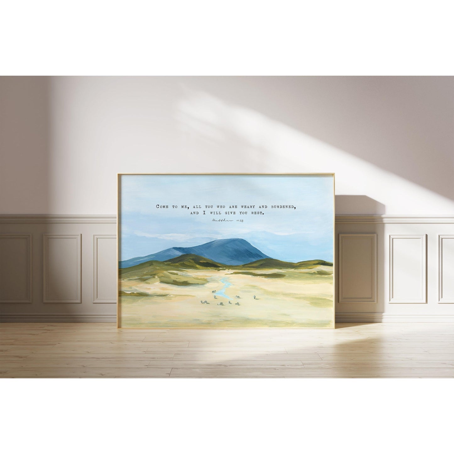 Large Christian Art - Landscape with Scripture Matthew 11:28