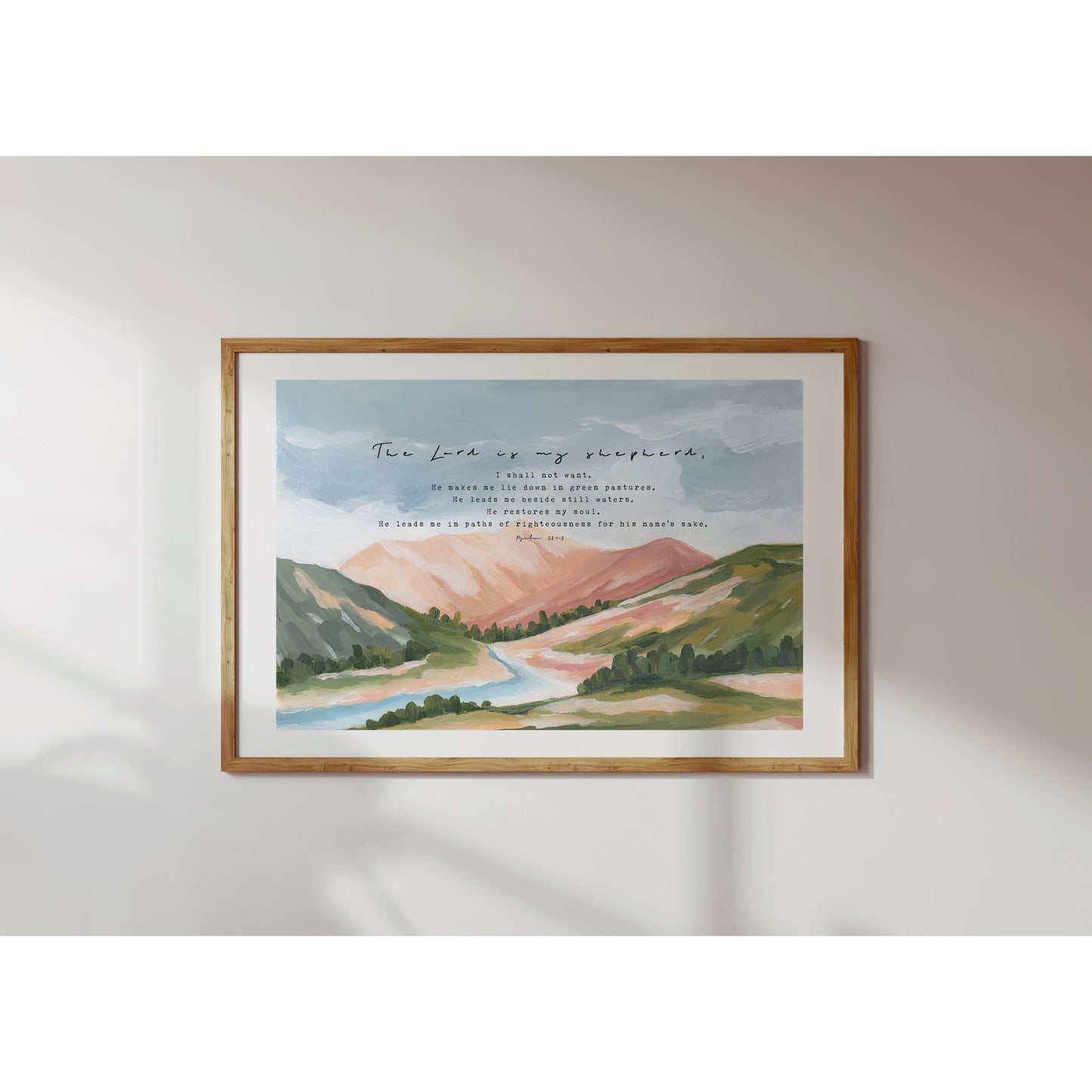 Large Christian Art - Landscape with Scripture Psalm 23