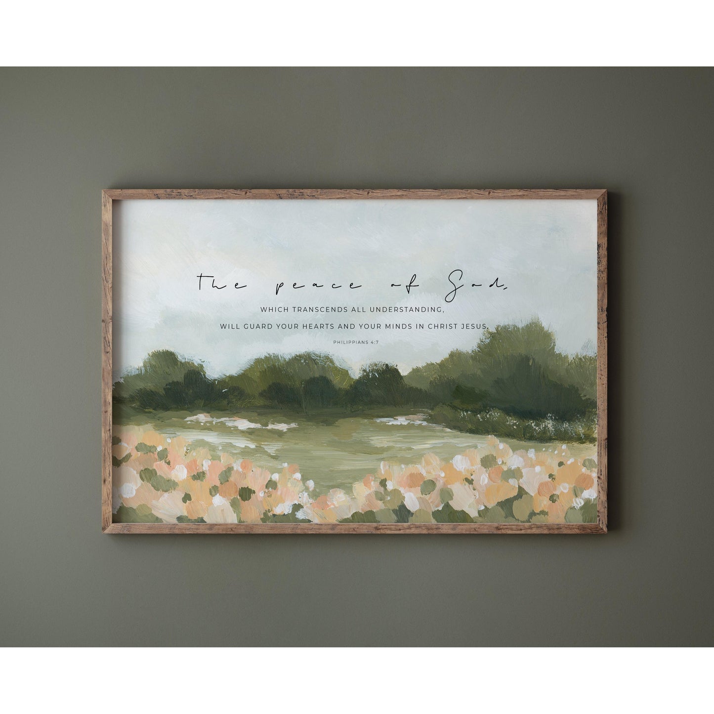 Large Landscape with Bible Verses - Philippians 4:7