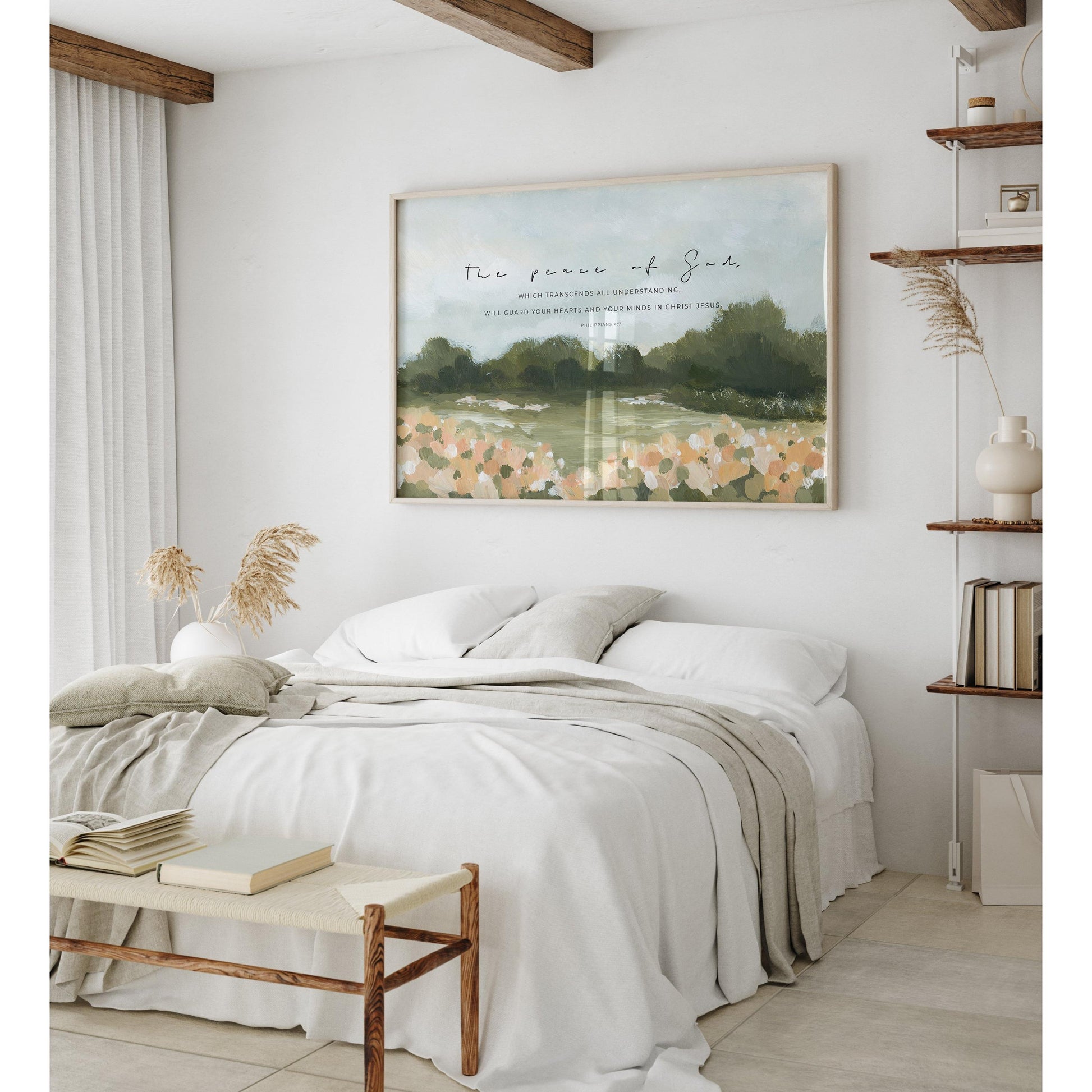 Large Landscape with Bible Verses - Philippians 4:7