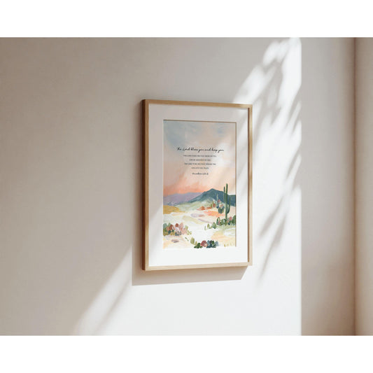Large Size Christian Art - Landscape with Numbers 6:24-26