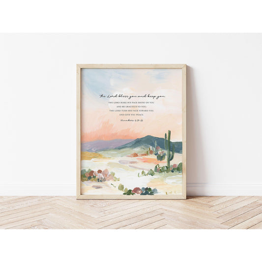 Large Size Christian Art - Landscape with Numbers 6:24-26