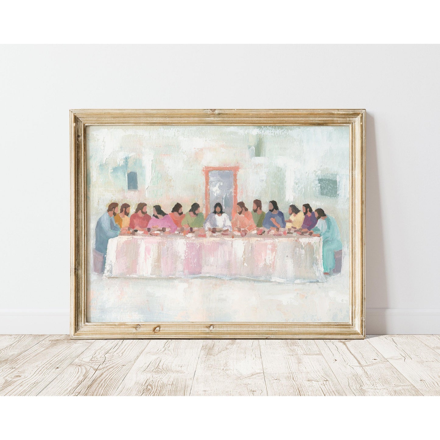 At the Table Last Supper modern art with vibrant colors