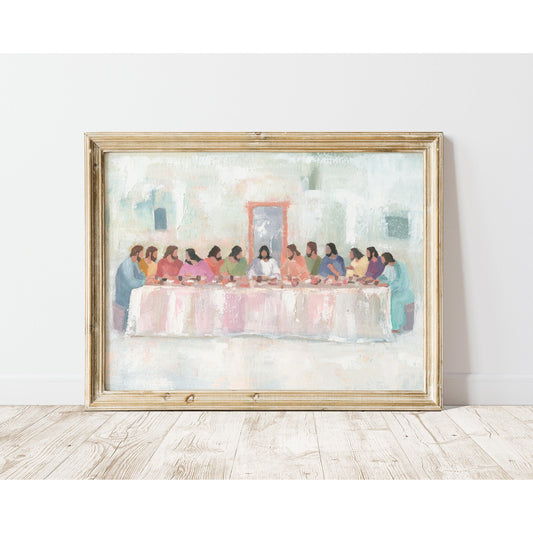 At the Table Last Supper modern art with vibrant colors