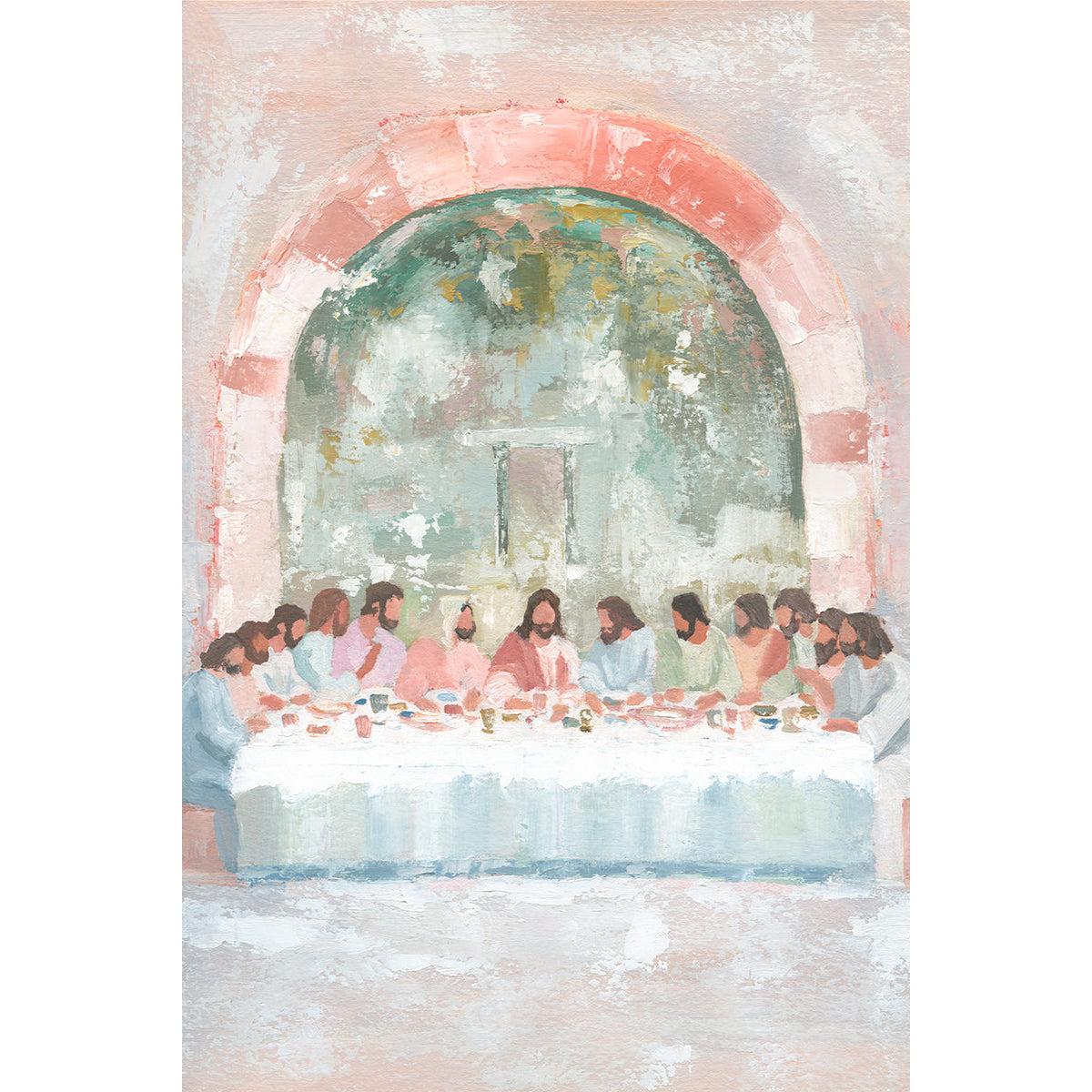Last Supper oil impressionist painting with vibrant colors