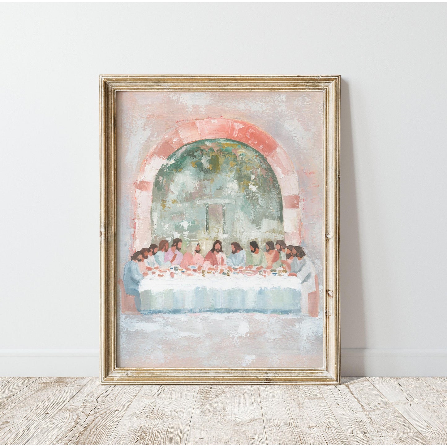 The Table Reimagined Last Supper oil impressionist painting with vibrant colors