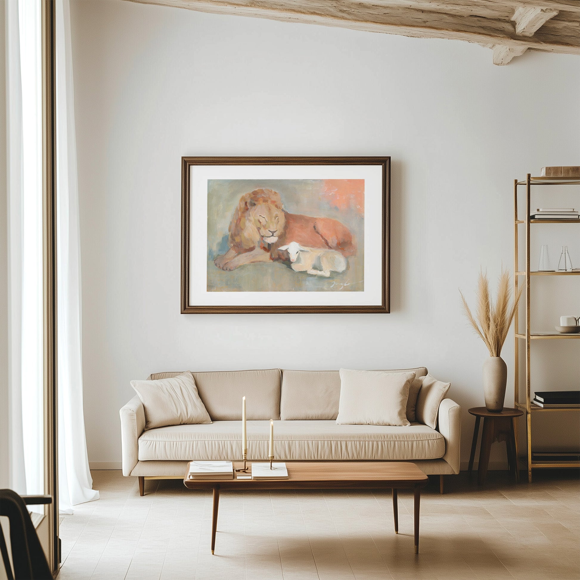 Lion Lamb best christian wall art
