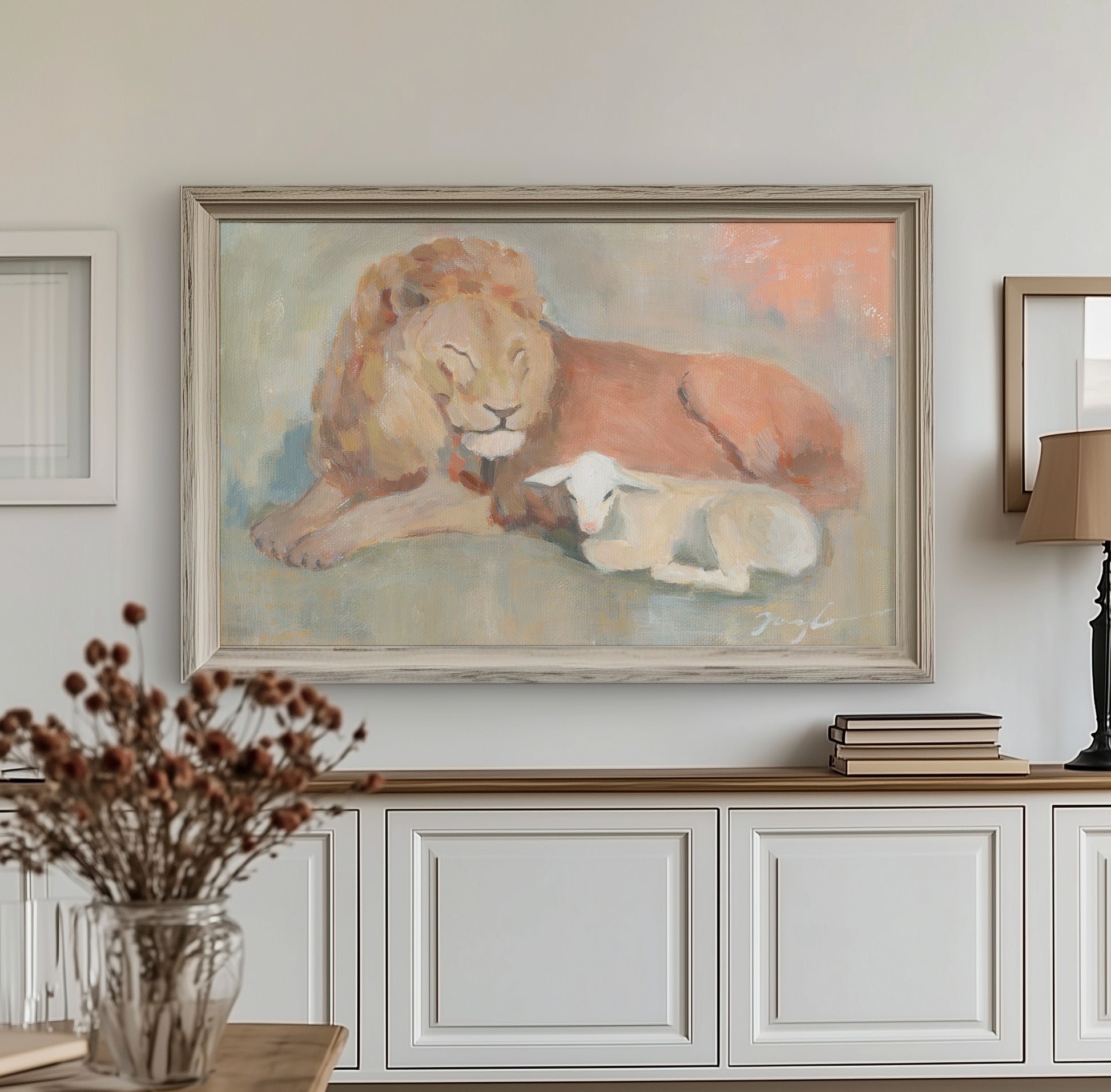 Lion and Lamb Christian wall art