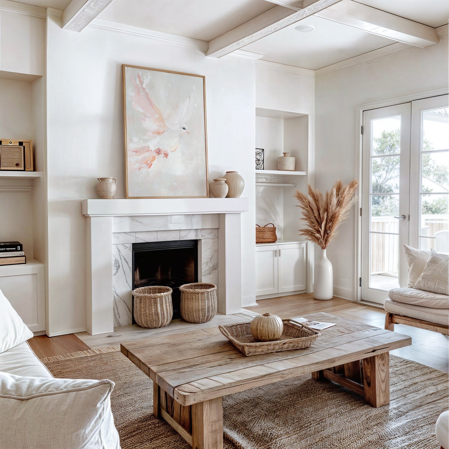 Modern Christian art dove decor