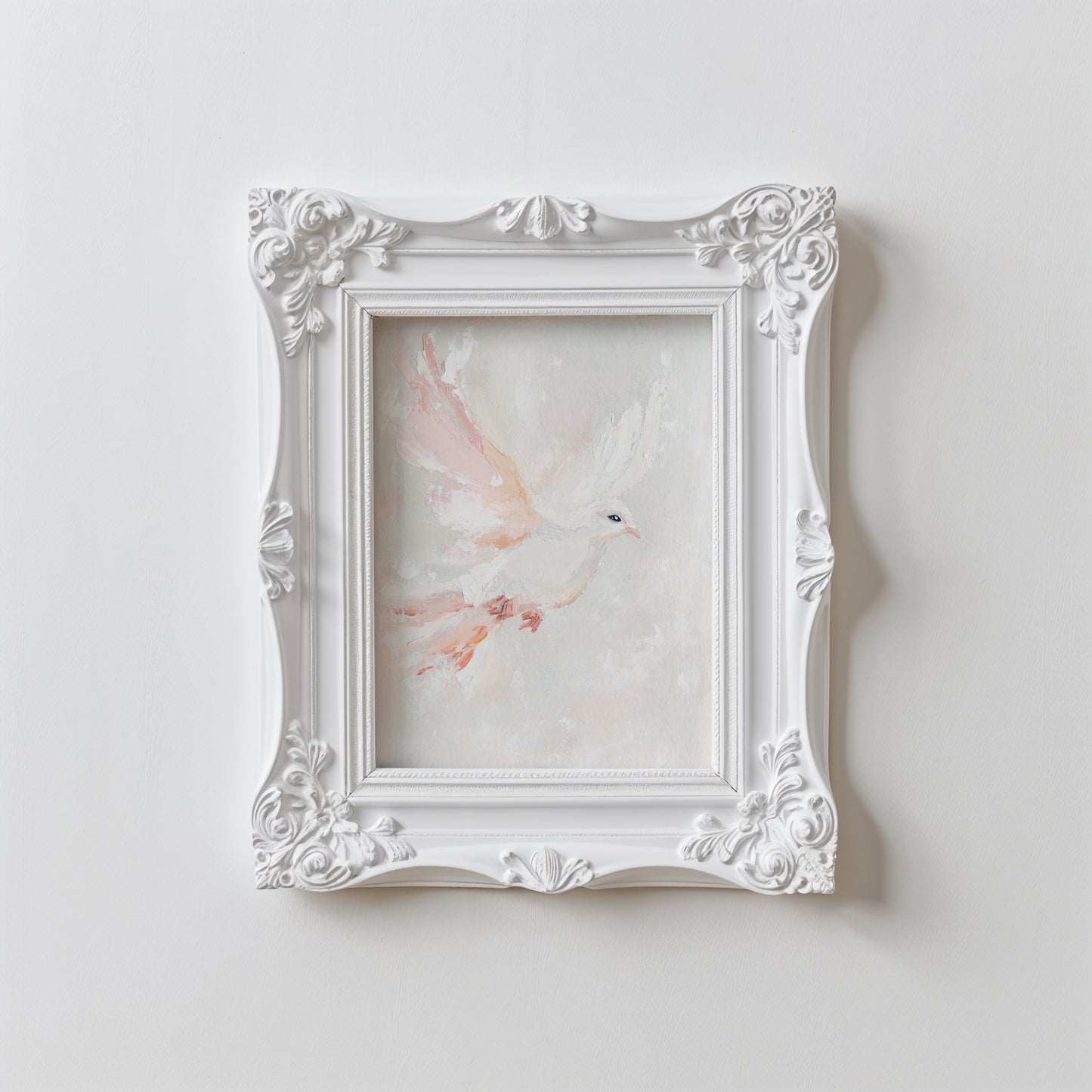 Modern vintage Christian art dove decor