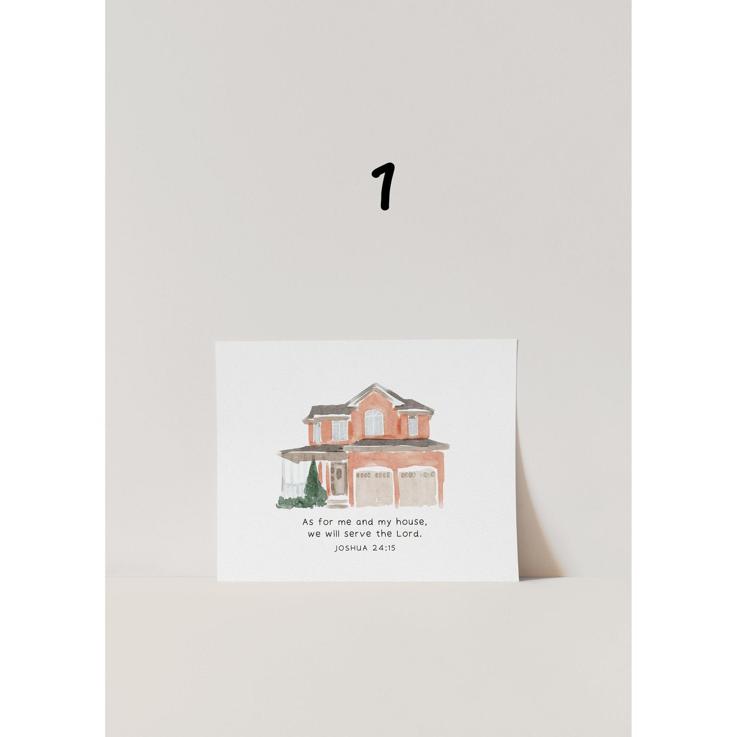 Modern Christian Art - Bible Verse Art "As for Me and My House"