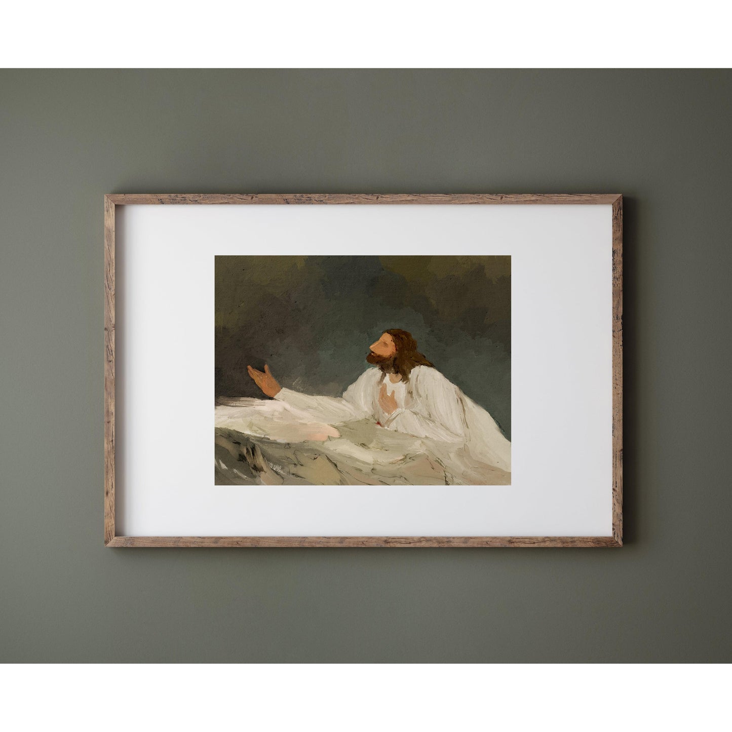 Modern Christian Art | Jesus Praying - Bible Story Art