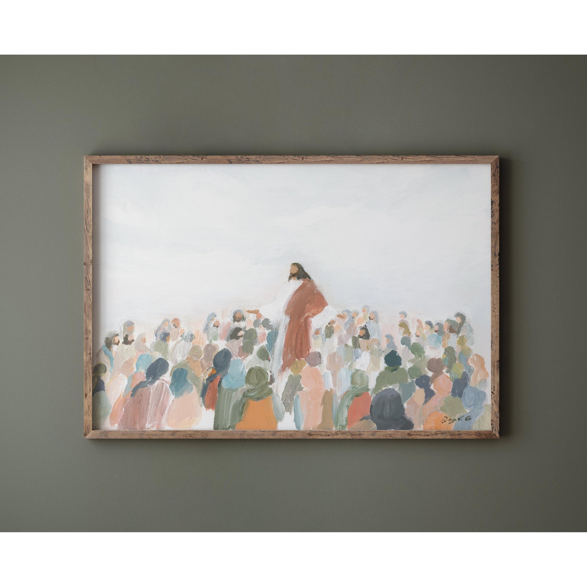 Modern Christian Art - Jesus Teaching the Crowd Painting