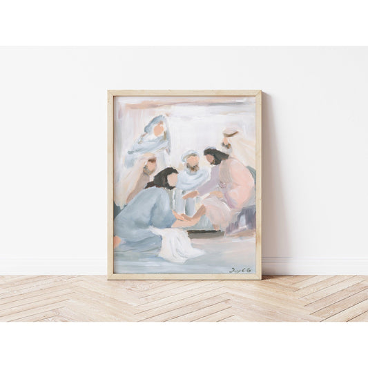 Modern Christian Art | Jesus Washing Disciples' Feet