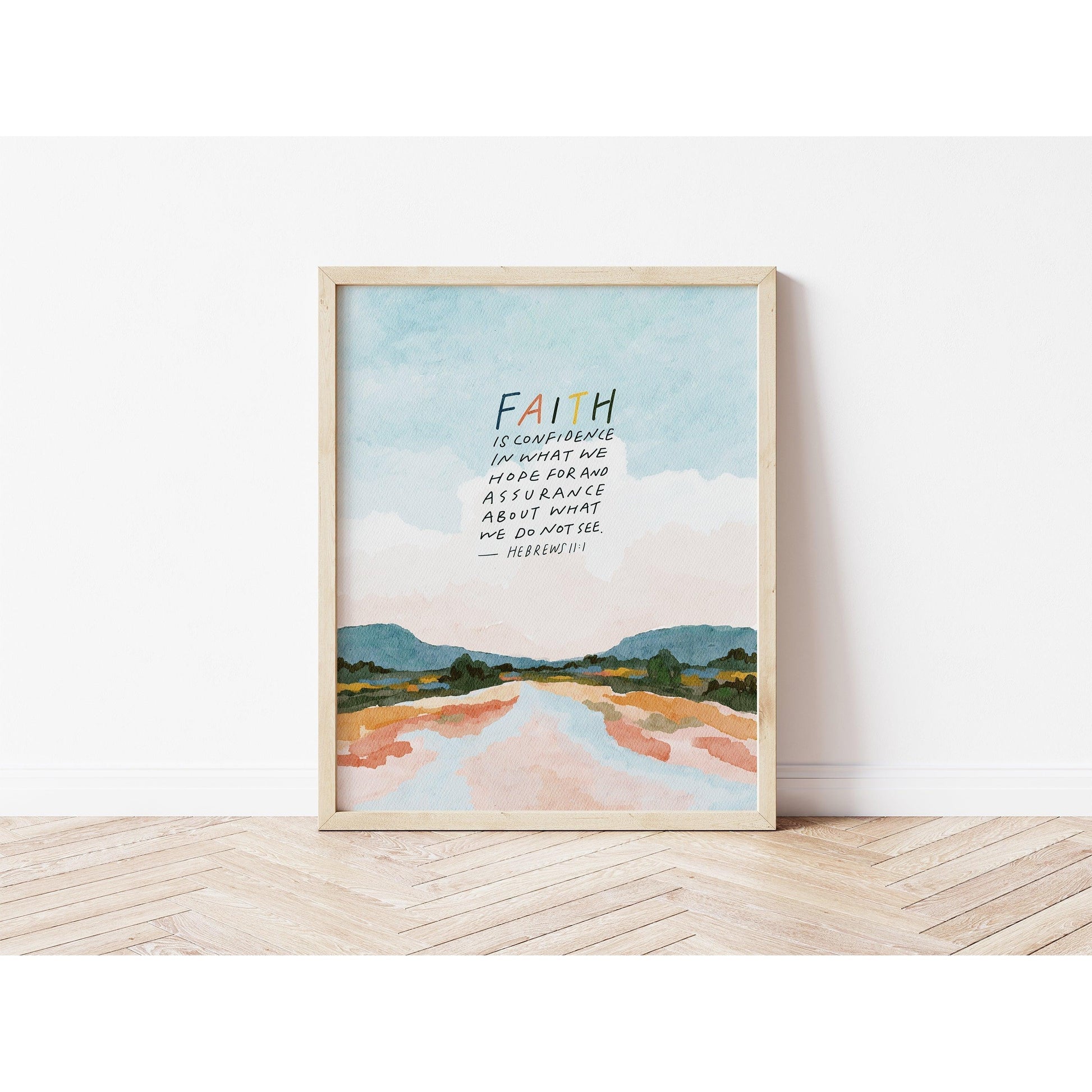 Modern Christian Art - Landscape Art with Scripture Hebrews 11:1