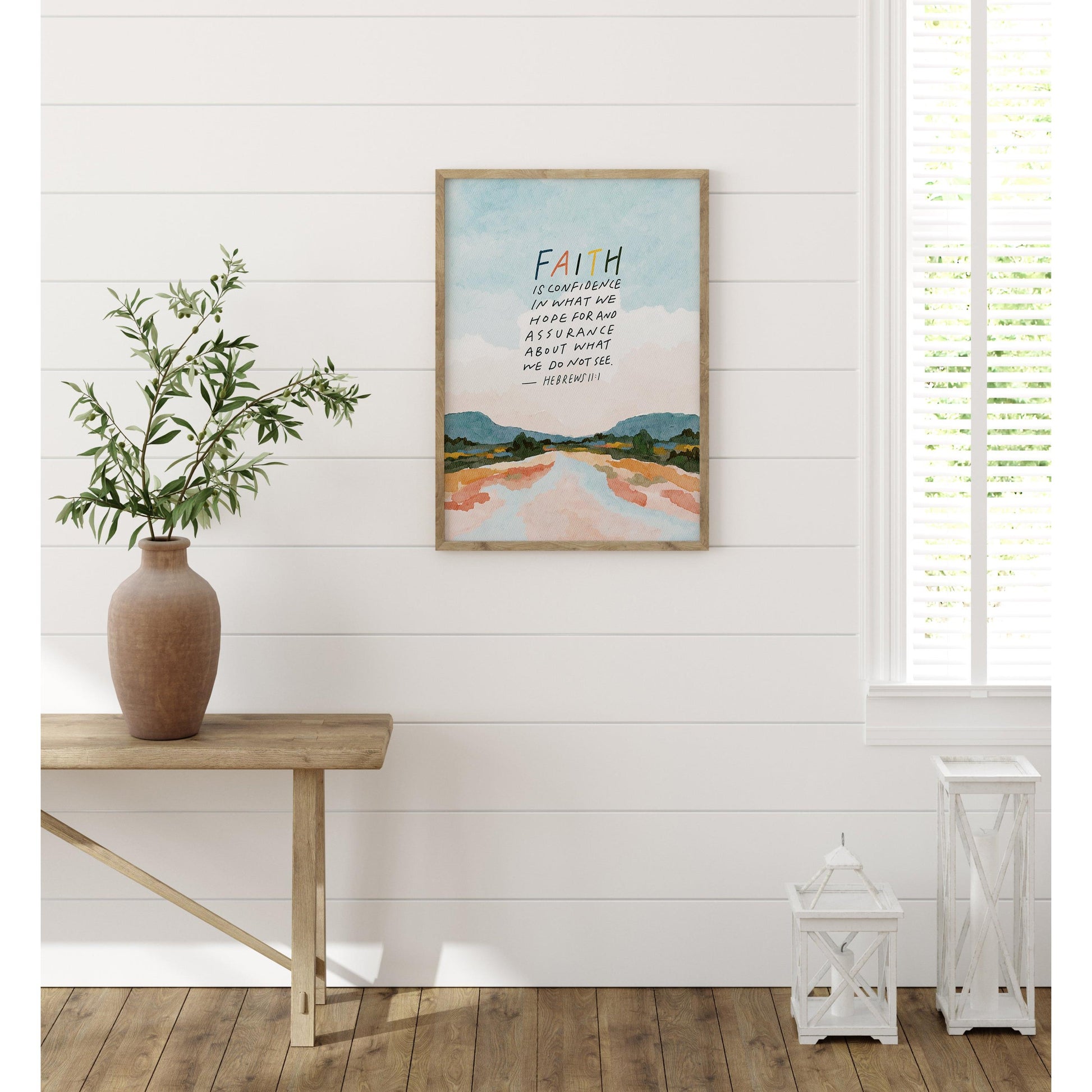 Modern Christian Art - Landscape Art with Scripture Hebrews 11:1