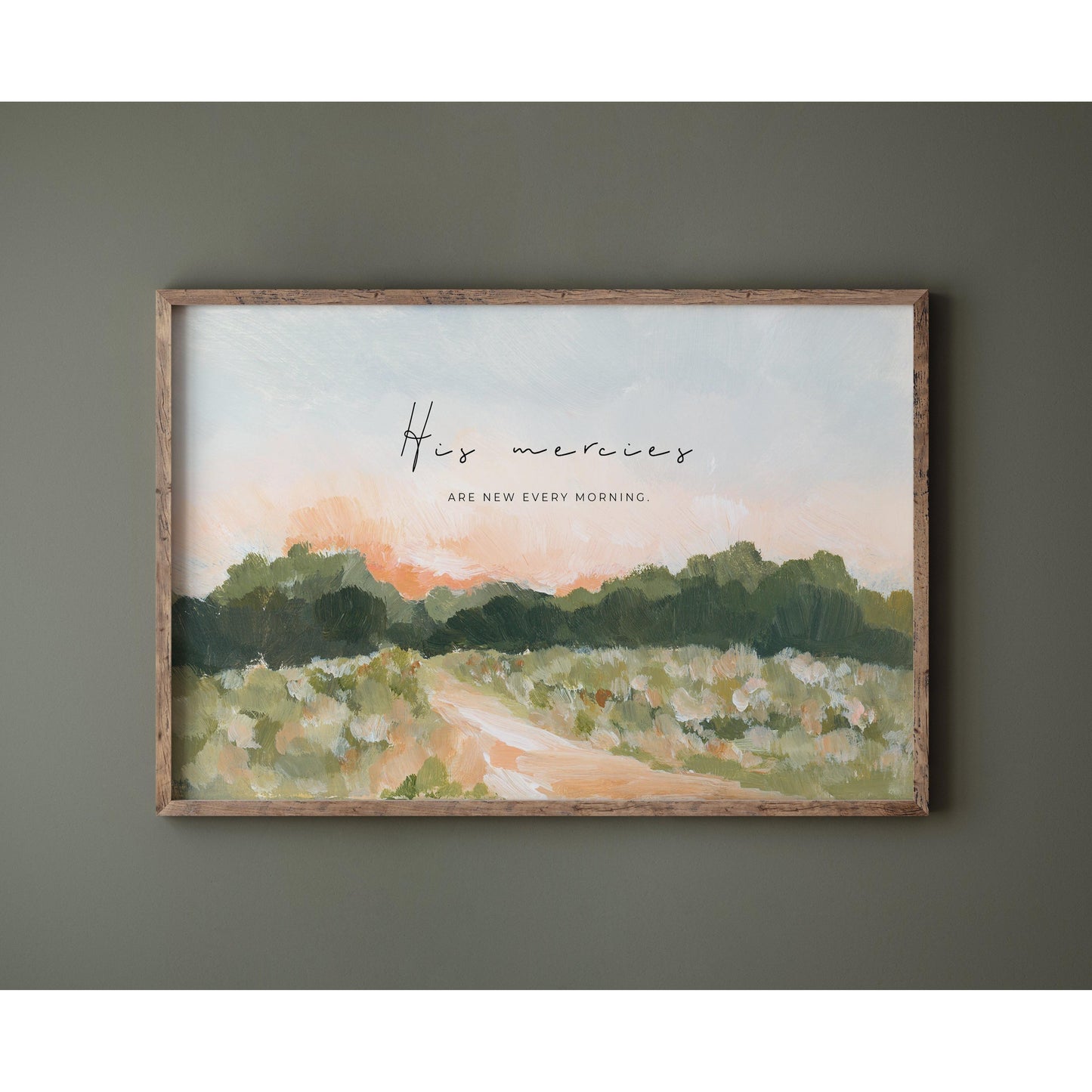 Modern Christian Art - Landscape with Bible Verses - New Mercies